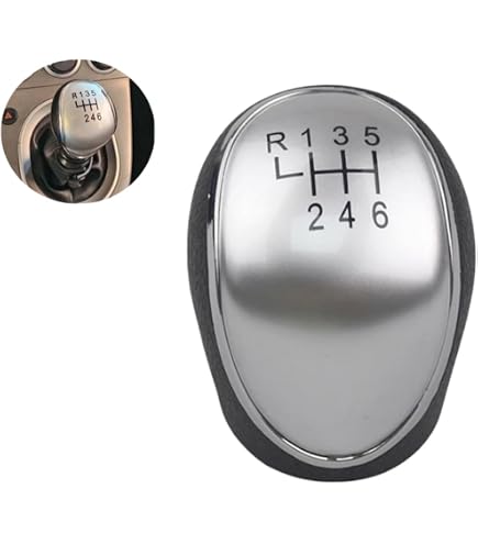 Schaltknauf Leder 6-Gang Für Hyundai Tucson TL/MK3 2017–2020 – OEM 43711F2300, ABS, Silber/schwarz