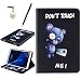 Produktbild HB-Int 3 in 1 PU Leder Hülle für Samsung Galaxy Tab A T580 10.1" (2016) Flip Standfunktion Schutzhülle Cartoon Bär Wallet Case Brieftasche Kartenfächer Ledertasche Magnetverschluss Schale Beschützer Haut Lederhülle Book Style Holder Etui Protective Cover Dünn Slim Cover Don't Touch Me Bumper Zubehör mit Stylus Pen + Staub Steckere