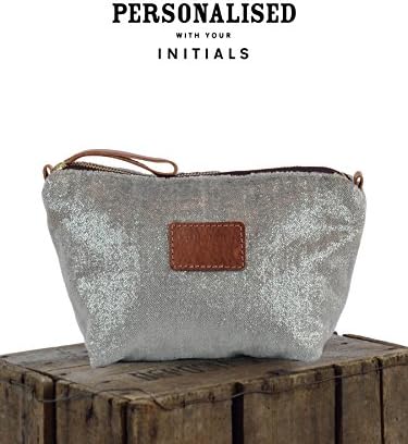 Will Bees Bespoke Personalised Silver Sparkle Pouch Cosmetic Bag