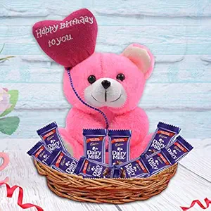MidironBirthday chocolate, Birthday chocolate gift Pack, Birthday Gift Pack, Chocolate with Teddy Gift for Wife, Husband, Girlfriend, Boyfriend, Friend, (Chocolate, Teddy)