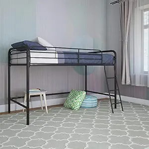 DHP Junior Loft Bed Frame With Ladder, Black