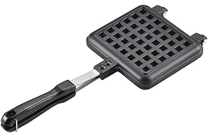 ヨシカワ(YOSHIKAWA) Yoshikawa SJ2275 Waffle Maker, Hot Single, Fluorine Processed, For Gas Fire, Black, 13.6 x 5.6 x 1.3 inches (34.5 x 14.3 x 3.2 cm)