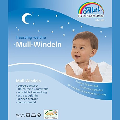 Preisvergleich Produktbild Alvi 93810 Mull-Windeln, 3 Stück, weiß