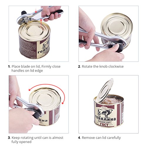 Dosenöffner Edelstahl, HoLife Deckelöffner Edelstahl 18/10, Dosenöffner Kantenfre - 6