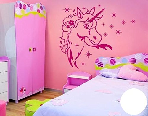 Wandtattoo Zauber Einhorn B x H: 80cm x 90cm Farbe: weiß von Klebefieber®