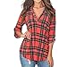 Produktbild FeiBeauty 2018 Frauen Long Shirt Damen Kurzarm Plaid Tops Lässige Printed Stand V-Ausschnitt Unregelmäßiger Saum Elegant Slim Bluse T-Shirt