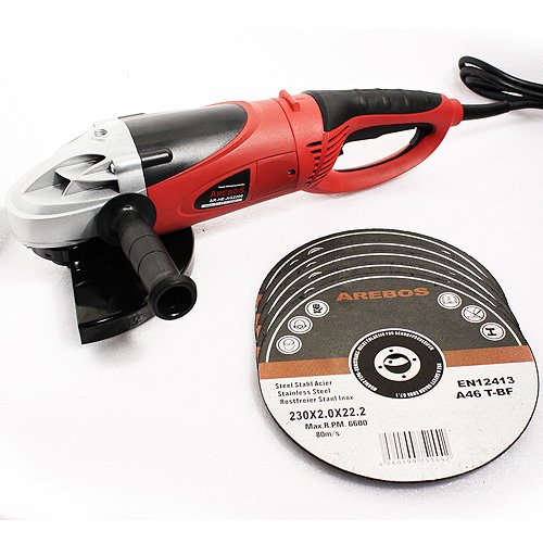 Arebos® Winkelschleifer 2200 W mit 5 Stück Trennscheiben 230 mm im Koffer - 5