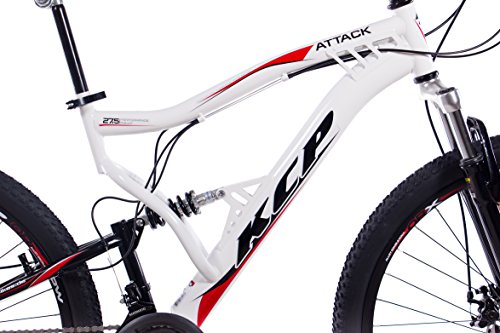 27,5″ Zoll MOUNTAINBIKE FAHRRAD KCP ATTACK Unisex mit 21 Gang SHIMANO TX weiss schwarz - 3