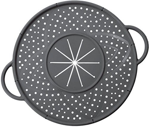 Haushaltsdose Spritzschutzdeckel Durchmesser 25 cm für alle Arten von Schüsseln und Töpfe geeignet - grau