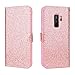 Produktbild SMART LEGEND Samsung Galaxy S9 Plus Hülle, Handyhülle Glitzer Bling Schutzhülle Leder Wallet Flip Case Lederhülle Klapphülle mit Kartenfach Standfunktion Klappbar Magnetisch Etui - Rosegold