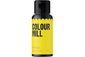 Colour Mill Aqua Blend Food Colouring Liquid Yellow - Edible Food Paint for Royal Icing, Macarons, Meringue, Fondant, Jellies, Beverages and More - 20 ml