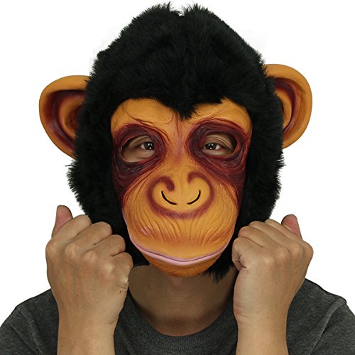 Affe Kopfmaske, Cusfull Neuheit Halloween-Kostüm Party Latex Tiermaske Affe Kopf Maske Headmaske Halloween-Party-Kostüm