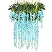 Produktbild YQing Kunstblumen, künstliche Glyzinien, Heimdekoration, jeder Strang ist 110 cm lang, aus Seide, für Hochzeiten, zu Hause, Garten, Party, 12 Stück