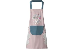 DILLMAN Women Kitchen Apron with Hand Wipe Pockets£¬Big Pocket,Hand-wiping, Waterproof for Cooking Baking