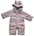 Baby Todler All in One Snowsuit Jacke Fleece Romper Outfit Coat Snowsuit Available in White Pink and Brown (12-18 months (Tag 90), Pink)