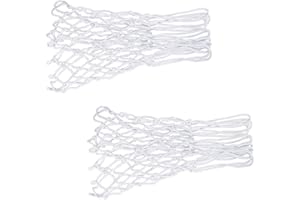 JIHUOO 2 Pcs Mini Basketball Nets Small Basketball Hoop Net Replacement 8 Loops Nylon Basketball Net for Kids Activity Supplies White