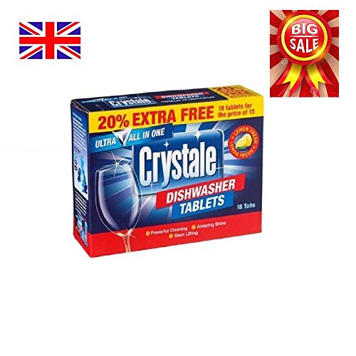 Crystale Ultra 5 In 1 Dishwasher Tablets 18s Lemon RS.329 (27.00% Off) - Amazon