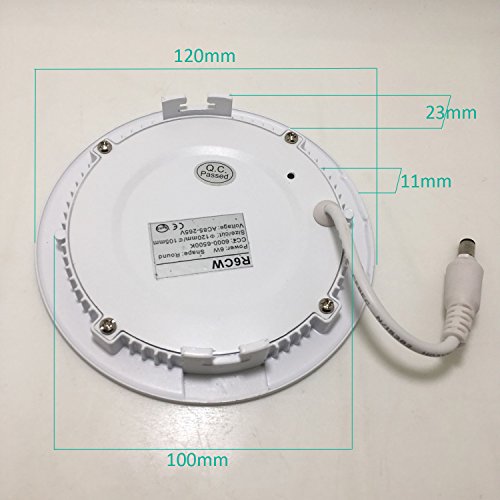 Super Helle Flache LED-Panel Leuchten 6W AC85 ~ 265v 1150lm Ultra-Dünne Runde Deckeneinbauleuchte Neutralweiß (4000-4500k) Mit LED-Treiber Enthalten - 6