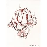 Original Rötelzeichnung auf Zeichenkarton: Dagobert Duck Scrooge / 24x32 cm