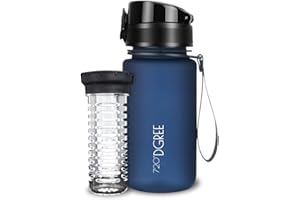 720°DGREE Botella de Agua “uberBottle“ +Inserto de fruta – 350ml, 500ml, 650ml, 1000ml, 1500ml | Sin BPA, Impermeable, Reutilizable | Ideal para deporte, fitness, universidad, bicicleta, aire libre