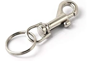 AYOMI Cierre de perno, clip para cinturón, llavero de acero inoxidable, gancho giratorio de langosta (4 piezas incluidas)