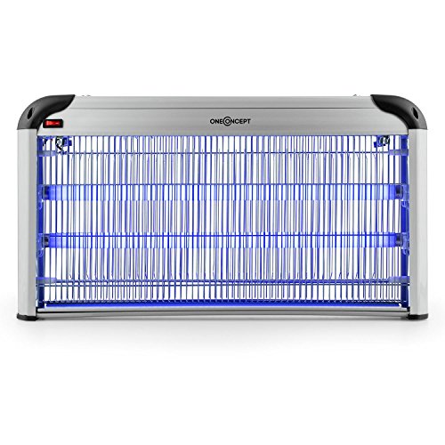 oneConcept • Psst B • Insektenvernichter • Mückenschutz • Insektenschutz • elektrisch • UV Lampe • 43 Watt • Hochspannungsgitter • ohne Chemie und Giftstoffe • herausnehmbare Schutzgitter • Auffangschale • Aufhängevorrichtung inkl. Kette • silber - 2