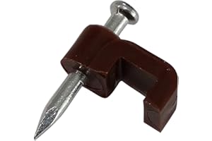 AERZETIX: 50x Grapas para cable plano L4.5mm H2.5mm fijación con clavo, color marrón 41897