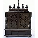 Jodhpur Handicrafts Wooden Home Pooja Temple with LED Bulb (Walnut)