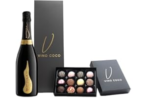 Vino Coco Bottega Prosecco Gift Set | Bottega Prosecco Gift Set with 12 Luxury Chocolate Truffles - 11% ABV