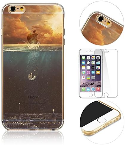 iPhone SE Case, MingKun Ultra Thin Soft Gel TPU Silicone Landscape Case Cover for iPhone SE 5S 5 Cover Crystal Clear Pattern Transparent Protective Back Skin - Drowning Redemption