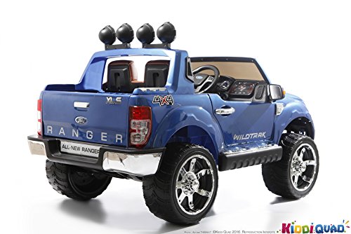 Elektroauto für Kinder 2 Sitzer, Ford Ranger, 12 V, 2 Motoren, Lack Blau metallic