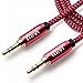 6ft long Nylon Braided Original Mivi Tough Aux Audio Cable with 3.5mm Male to Male Gold plated connectors for Headphones, Mobile phones, Home, Car stereos and more (Red) RS.399.00