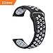 Produktbild iBazal 22mm Armband Silikon Schnelle Veröffentlichung Silikon Uhrenarmband Kompatibel Samsung Gear S3 Frontier/Classic SM-R760, Samsung Galaxy Watch 46mm, Moto 360 2nd Gen 46mm usw. - Schwarz/Grau