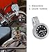 Produktbild Universal Motorraduhr Motorrad Lenker Uhr Leichte wasserdicht schwarz weiss Aluminium 7/8 " (22 /25mm) Ziffernblatt Fahrrad Roller schwarz siber (siber)