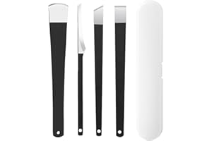 HAORQEE Professional Pedicure Knife Sets for Feet, 4PCS Dead Skin Removal Pedicure Scraper, Corn Foot Callus Remover, Feet Callus Shaver, Foot Scraper for Dead, Dry, Hard & Cracked Skin Foot Care Tools