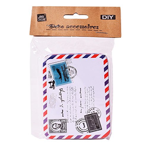 3 Stück DIY Design Blechdose Metalldose mit Deckel Nostalgie Retro Motiv Post Brief ca. 10x7x3 cm - 4