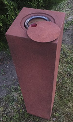 Feuersäule Slim – Dekosäule – Feuertonne – Feuerstelle – Gartenfeuer – Feuerkorb – Dekoration – Feuer – Gusseisen Optik – 75 cm hoch – Rost – inkl. 400 g Kamingel - 6