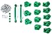 Produktbild Powerfly Klettergriffe für Kletterwand Kinder Set mit Haltegriffe - 12 Stück Klettersteine mit Schrauben & 2 Stück Handgriffe - Zubehör Bouldergriffe für Indoor Outdoor Spielanlagen Spielturm - Grün
