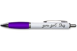 Tongue in Peach Funny Novelty Push Pen Gift | Ballpoint Pens Work Colleague Leaving Work Present | You Got This | Funny Joke Stationary | PURPLE PP56