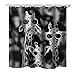 Produktbild ammybeddings Duschvorhang Grau Giraffe Antischimmel Waschbar Wasserdicht Polyester Lang Shower Curtain 180x180cm (Dunkelgrau)