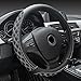Produktbild Universal Auto Lenkradhülle Lenkrad Abdeckung Lenkradbezug aus Seide 38CM / 15'' Anti-Rutsch schmutzabweisend Lenkradabdeckung Lenkradschoner - schwarze & weiße Linie