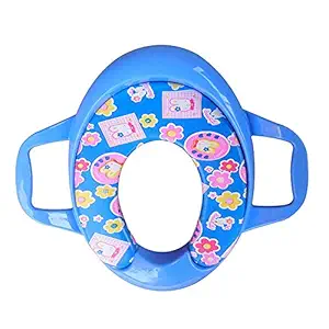 DIGI BUCKET Soft Cushioned Baby Potty Seat | Toilet Seat with Handle for Kids |Easy Grip | Blue