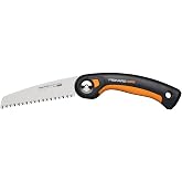 Fiskars 1067552 Plus Serramanico Testere, Kalın Dallar ve K&uuml;t&uuml;kler i&ccedil;in, 3 Kesme Pozisyonu, G&uuml;&ccedil;l&uuml; Diş Keskin Bı&ccedil;ak, Kaba Dişl
