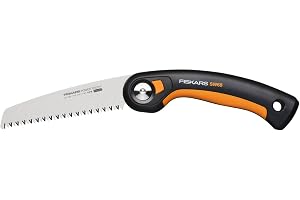 Fiskars Plus Fällsåg, För tjock Stammar och Grenar, 3 Skärlägen | Vasst Power Power Tooth-blad, Grov tandning, Bladlängd: 15 cm, Svart/Orange, SW68, 1067552