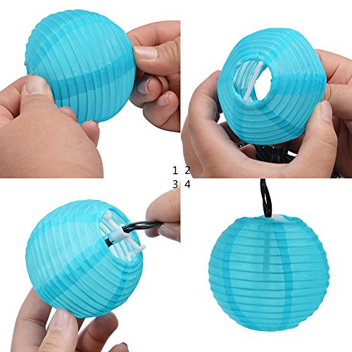 Uping® Solar Lichterkette 20er led Lampion Laterne für Party, Garten, Weihnachten, Halloween, Hochzeit, Beleuchtung Deko in Innen und Außenbereich usw. Wasserdicht 4,5M mehrfarbig - 4
