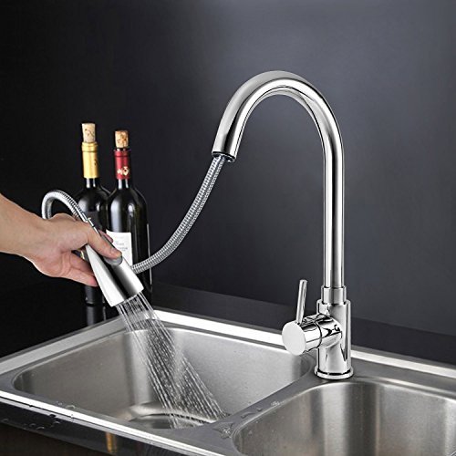 Wasserhahn ICOCO 360°Schwenkbereich Einhebel Wasserhahn Küchenarmatur Einhandmischer Spüle Küche mit herausziehbarem Brausekopf Armatur - 7