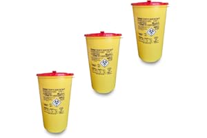 EMYU 3 x Nadelabfallbehälter 2l Spritzenabwurfbehälter Kanülenbox | DISPO 2 L | Kanülensammler, Kanülenabwurfbehälter, Nadelentsorgungsbehälter, für Spritzen und Kanülen Tattoo Nadelabfallbehälter (3)