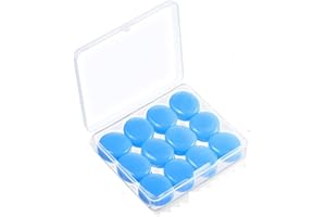 OULANAO Generic, Lot de 12 paires de bouchons d'oreilles réutilisables en silicone pour ronflement, natation, voyage, concerts, travail, études, 1