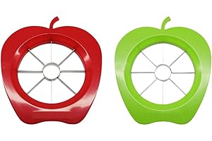 Fackelmann 42015 Coupe pomme, tranche-pomme en quartier, découpe pomme, Acier inoxydable, Plastique, Vert, Rouge, 16 x 14 x 1,5 cm