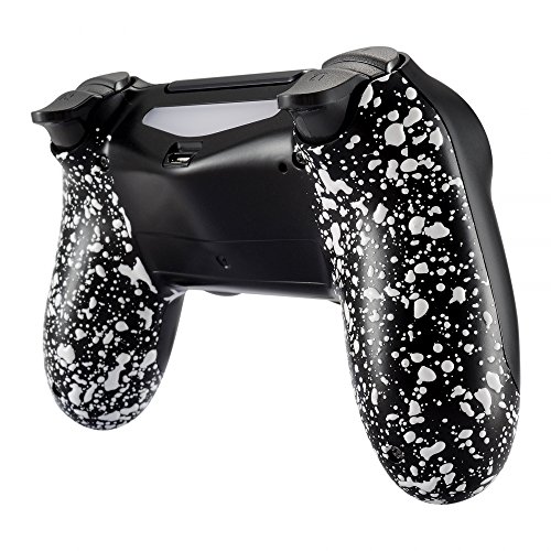 eXtremeRate Coque Arrière,Housse Boîtier pour Playstation 4 PS4 Slim PS4 Pro Manette Contrôleur (JDM-040 JDM-050 JDM-055)?Texturé Blanc